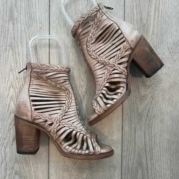 Freebird Bela Leather Heels Taupe Size 6 - Picture 4 of 10